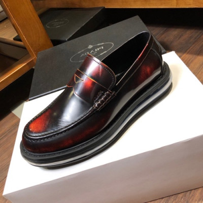 Prada 2019 Mens Leather Loafer - 프라다 2019 남성용 레더 로퍼,PRAS00216,Size(245 - 265).블랙+레드