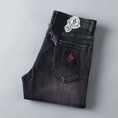 Moncler 2019 Mens Casual Logo Denim Pants  -몽클레어 2019 남성 캐쥬얼 로고 데님 팬츠 Moc0854x.Size(29 - 38).블랙