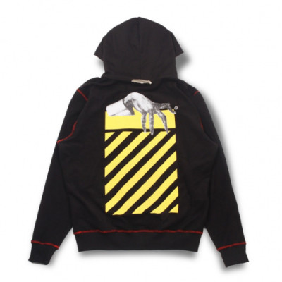 Off-white 2019 Mm/Wm Logo Cotton Oversize HoodT - 오프화이트 2019 남자 로고 코튼 오버사이즈 후드티 Off0177x.Size(s - l).블랙