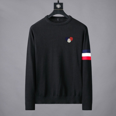 Moncler 2019 Mens Retro Logo Crew-neck Sweater - 몽클레어 2019 남성 레트로 로고 크루넥 스웨터  Moc0880x.Size(m - 3xl).블랙