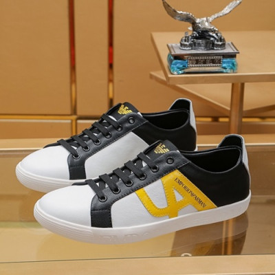 Armani 2019 Mens Leather Sneakers  - 알마니 2019 남성용 레더 스니커즈 ARMS0109,Size(240 - 270).화이트+블랙