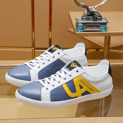 Armani 2019 Mens Leather Sneakers  - 알마니 2019 남성용 레더 스니커즈 ARMS0110,Size(240 - 270).블루+화이트