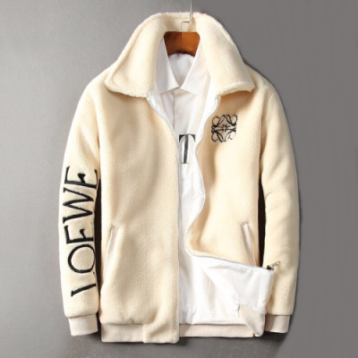 Loewe 2019 Mens Logo Flannel Jacket - 로에베 남성 로고 플란넬 자켓 Loe0093x.Size(s -xl).아이보리