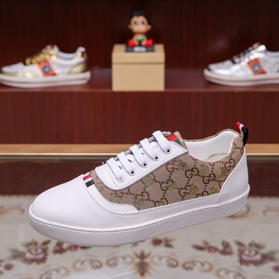 Gucci 2019 Mens Leather & Canvas Sneakers - 구찌 2019 남성용 레더&캔버스 스니커즈 GUCS0534,Size(240 - 270),화이트