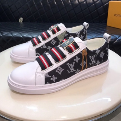 Louis Vuitton 2019 Mens Leather & Denim Sneakers - 루이비통 2019 남성용 레더&데님 스니커즈 LOUS0417,Size(240 - 270).블랙+화이트