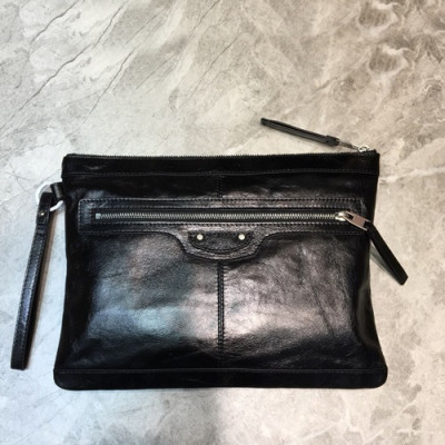 Balenciaga 2019 Leather Clutch Bag,33/37CM - 발렌시아가 2019 남여공용 레더 클러치백,BGB0468,33/37CM,블랙