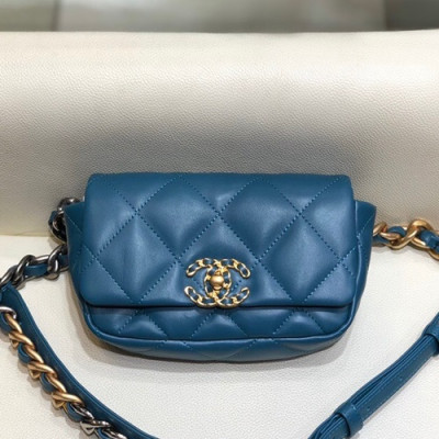 Chanel 2019 Women Leather Hip Sack ,17CM - 샤넬 2019 여성용 레더 힙색,CHAB1303,17CM,블루