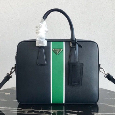 Prada 2019 Mens Business Bag,36CM - 프라다 2019 남성용 서류가방 2VE368-44 ,36CM,네이비+그린