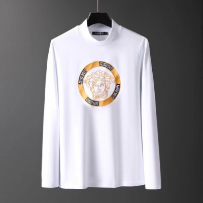 Versace 2019 Mens Medusa Logo Turtle-neck Tshirt - 베르사체 2019 남성 메두사 로고 터틀넥 기모 긴팔티 Ver0338x.Size(m - 3xl).2컬러(블랙/화이트)