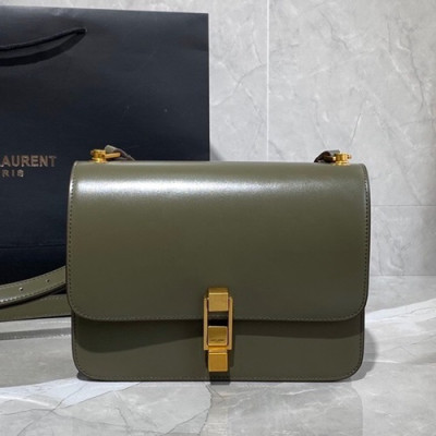 Saint Laurent 2019 Leather Carre Satchel Shoulder Bag,23cm - 입생로랑 2019 여성용 레더 까레 사첼 숄더백 585060, SLB0518,23cm,그레이