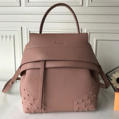 Tod's 2019  Leather Back Pack,22cm - 토즈 2019 여성용 레더 백팩,TODB0025,22cm,핑크