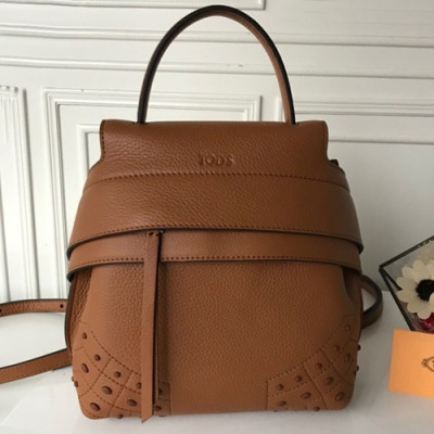 Tod's 2019  Leather Back Pack,22cm - 토즈 2019 여성용 레더 백팩,TODB0026,22cm,브라운