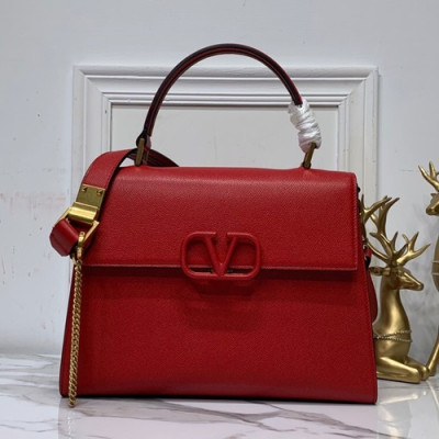 Valentino 2019 Leather Vsling Tote Shoudler Bag,30.5CM - 발렌티노 2019 레더 브이슬링 토트 숄더백,VTB0815,30.5CM,레드