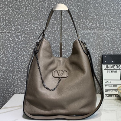 Valentino 2019 Leather Vsling Tote Shoudler Shopper Bag,35CM - 발렌티노 2019 레더 브이슬링 토트 숄더 쇼퍼백,VTB0832,35CM,그레이