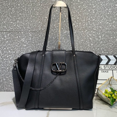 Valentino 2019 Leather Vsling Tote Shoudler Bag,32CM - 발렌티노 2019 레더 브이슬링 토트 숄더백,1969s-VTB0855,32CM,블랙