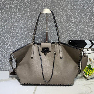 Valentino 2019 Leather Tote Shoudler Shopper Bag,33CM - 발렌티노 2019 레더 토트 숄더 쇼퍼백,1967-VTB0872,33CM,그레이