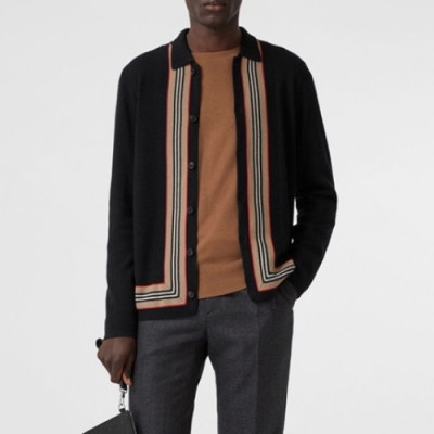 Burberry 2019 Mens Retro Logo Wool Cardigan - 버버리 2019 남성 레트로 로고 울 가디건 Bur01384x.Size(xs - l).블랙