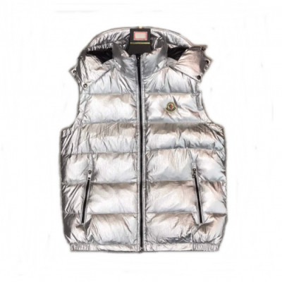 Moncler 2019 Mens Patch Logo Modern Duck Down Padding Vest - 몽클레어 2019 남성 패치 로고 모던 덕다운 패딩 조끼 Moc01023x.Size(m - 3xl).실버