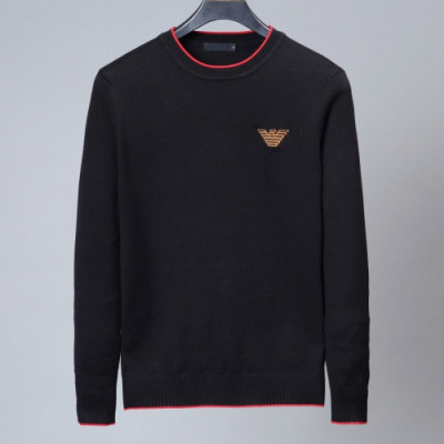 Armani 2019 Mens Crew -neck Wool Sweater - 알마니 2019 남성 크루넥 울 스웨터 Arm0376x.Size(m - 3xl).블랙