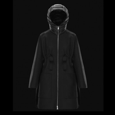 Moncler 2019 Womens Patch Logo Modern Wool Coats - 몽클레어 2019 여성 패치 로고 모던 울 코트 Moc01053x Size(s - l) 블랙