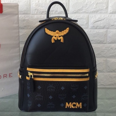 MCM 2019 Leather & Visetos Back Pack,26/34cm - 엠씨엠 2019  레더 & 비세토스 여성용 백팩 MCMB0360,26/34cm,블랙