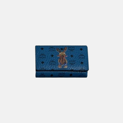 MCM 2019 Ladies PVC Canvas Wallet - 엠씨엠 2019 여성용 PVC 캔버스 중지갑 MCMB0006, 14cm,블루