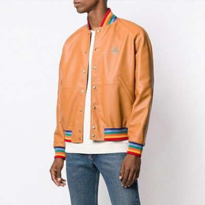 Loewe 2019 Mens Causal Leather Jacket - 로에베 2019 남성 캐쥬얼 가죽 자켓 Loe0109x.Size(m - 3xl).오렌지