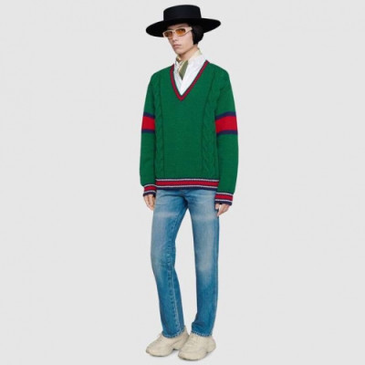 [매장판]Gucci 2019 Womens  Casual V-neck Sweater - 구찌 2019 여자 캐쥬얼 브이넥 스웨터 Guc01612x.Size(s - l).그린