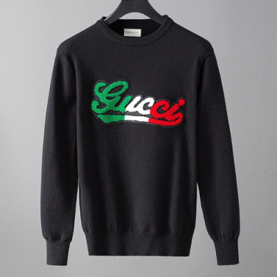 Gucci 2019 Mens Casual Wool Crew-neck Sweater - 구찌 2019 남성 캐쥬얼 크루넥 울 스웨터 Guc01621x.Size(m - 3xl).블랙