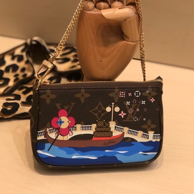 Louis Vuitton 2019 Mini Pochette Accessoires Monogram Clutch Bag / Tote Bag ,15.5cm - 루이비통 2019 미니 포쉐트 악세수아 모노그램 클러치백 / 토트백,M58009, LOUB1845, 15.5cm,브라운