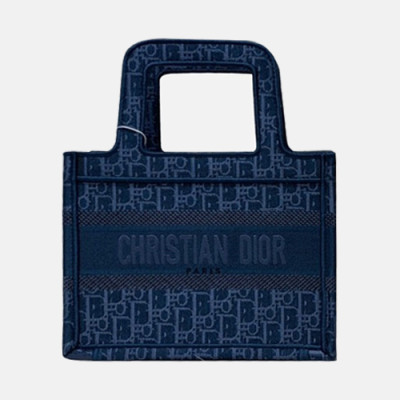 Dior 2019 Women Canvas Book Tote Shopper Bag ,23CM - 디올 2019 여성용 캔버스 북 토트 쇼퍼백  DIOB0464,23CM,블루