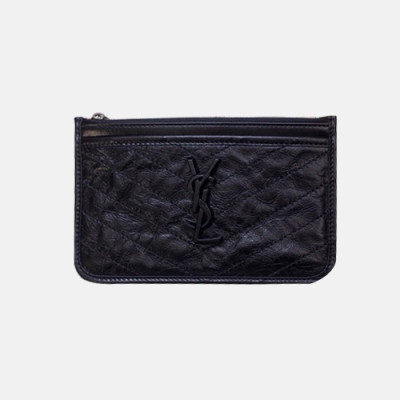 Saint Laurent 2019 Niki Leather Wallet,583577 - 입생로랑 2019 니키 여성용 레더 장지갑 SLW0057.21cm,블랙