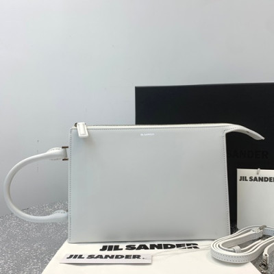 Jil Sander 2019 Tootie Leather Clutch Bag / Tote Shoulder Bag,23cm - 질샌더 2019 투티 여성용 레더 클러치백 / 토트 숄더백 JILB0008,23cm,화이트