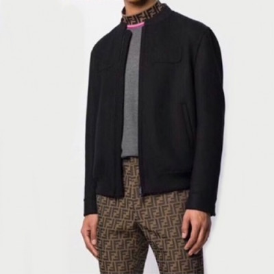 Fendi 2019 Mens Casual Zip-up Cashmere Jacket - 펜디 2019 남성 캐쥬얼 집업 캐시미어 자켓 Fen0423x.Size(m - 2xl).블랙