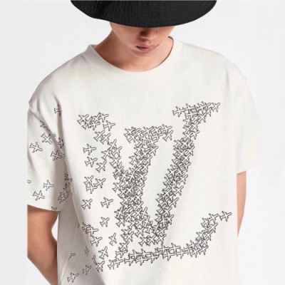 Louis vuitton 2019 Mens Crew-neck Cotton Short Sleeved Tshirt - 루이비통 2019 남성 크루넥 고튼 반팔티 Lou01399x.Size(xs - xl).화이트