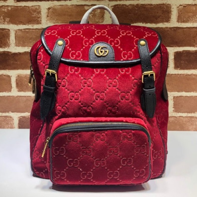 Gucci 2019 Velvet Small Back Pack,33CM - 구찌 2019 벨벳 남여공용 스몰 백팩 574942,GUB0857,33CM,레드