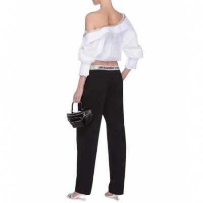 [매장판]Alexsander Wang 2019 Womens Casual Cotton Pants - 알렉산더왕 2019 여성 캐쥬얼 코튼 팬츠 Alw0035x.Size(s- l).블랙