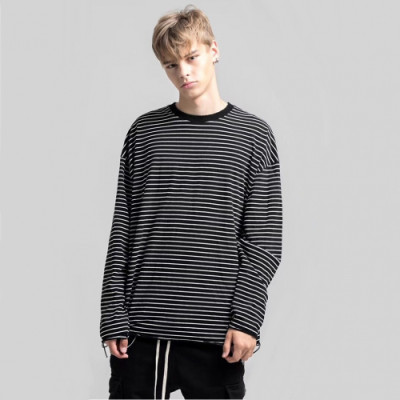 Fear of god 2019 Mens Oversize Minimal Cotton Tshirt  - 피어오브갓 2019 남성 오버사이즈 미니멀 코튼 긴팔티 Fea0050x.Size(m - xl).블랙