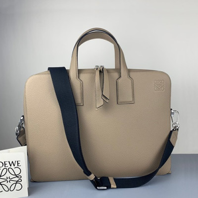 Loewe 2019 Leather Mens Business,38CM - 로에베 2019 남성용 레더 서류가방 ,LOEB0385, 38CM, 베이지그레이