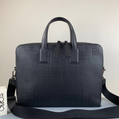 Loewe 2019 Leather Mens Business,38CM - 로에베 2019 남성용 레더 서류가방 ,LOEB0387, 38CM, 블랙