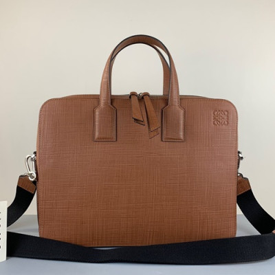 Loewe 2019 Leather Mens Business,38CM - 로에베 2019 남성용 레더 서류가방 ,LOEB0388, 38CM, 브라운