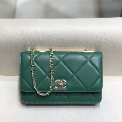 Chanel 2019 WOC Chain Cross Bag,19CM - 샤넬 2019 WOC 체인 크로스백,CHAB1310,19CM,그린