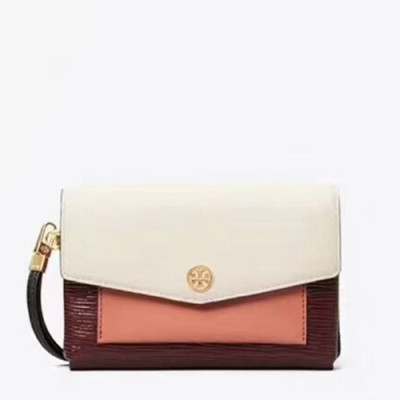 Tory Burch 2019 Leather Clutch Bag,17cm - 토리버치 2019 여성용 레더 클러치백 TBB0246,17cm,화이트+핑크