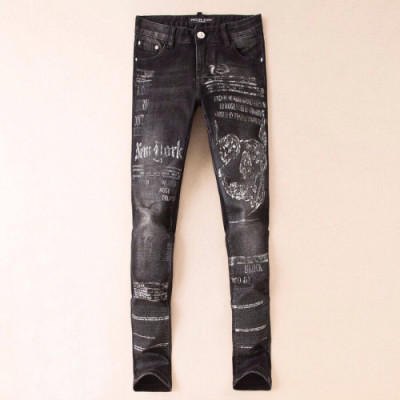 Philipp plein 2019 Mens Graffity Denim Pants - 필립플레인 2019 남성 그래피티 데님 팬츠 Phi0083x.Size(28 - 38).블랙