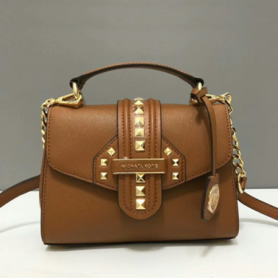 Michael Kors 2019 Leather Shoulder Bag, 22CM - 마이클 코어스 2019 레더 숄더백 ,MKB0285, 22CM,브라운