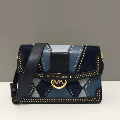 Michael Kors 2019 Leather Shoulder Bag, 24CM - 마이클 코어스 2019 레더 숄더백 ,MKB0293, 24CM,블루