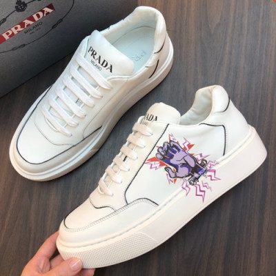 Prada 2019 Mens Leather Sneakers - 프라다 2019 남성용 레더 스니커즈,PRAS0241,Size(240 - 270).화이트