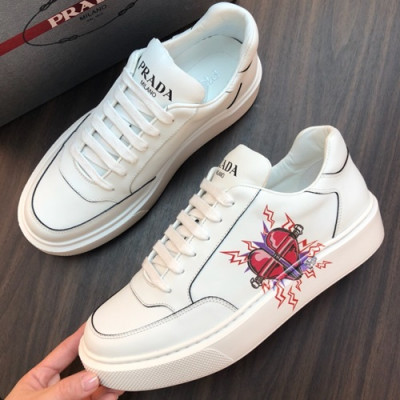 Prada 2019 Mens Leather Sneakers - 프라다 2019 남성용 레더 스니커즈,PRAS0243,Size(240 - 270).화이트