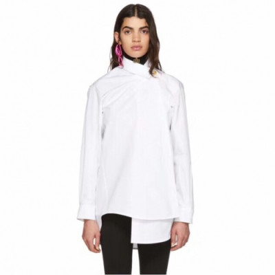 Balenciaga 2019 Womens Logo Cotton shirt - 발렌시아가 2019 여성 로고 코튼 셔츠 Bal0371x.Size(m - l).화이트