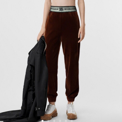 Burberry 2019 Womens Logo Velvet Training Pants - 버버리 2019 여성 로고 벨벳 트레이닝 팬츠 Bur01559x.Size(s - l).브라운